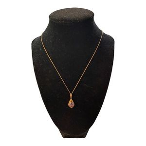 14K Genuine Amethyst Sapphire 18” Necklace